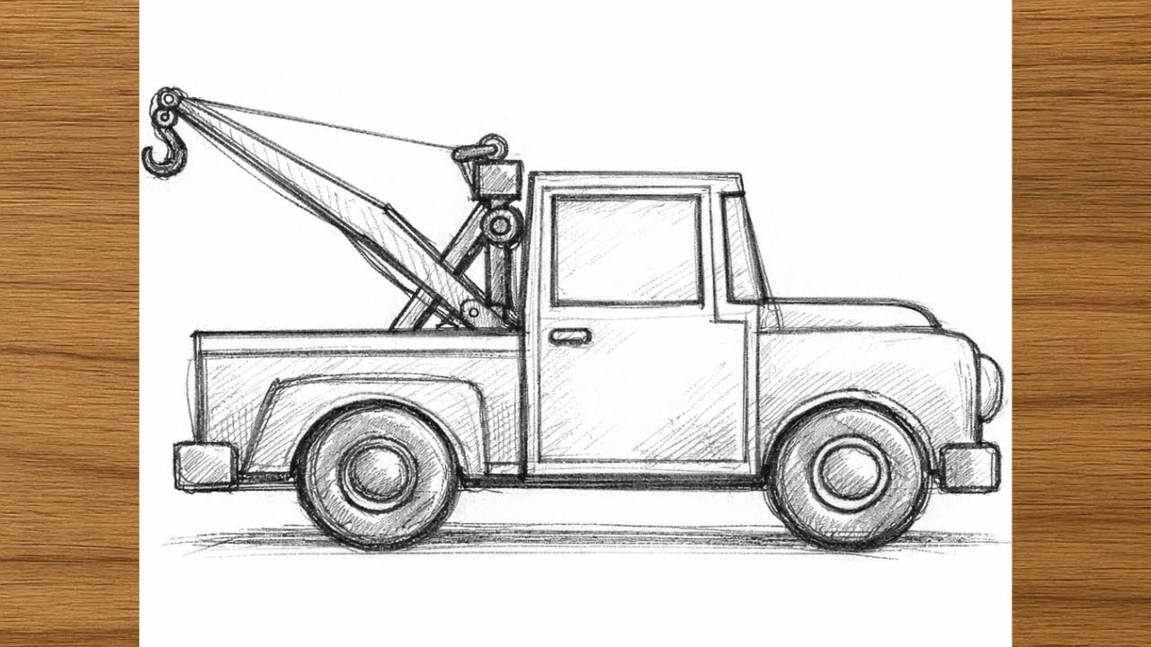 This tow truck pencil drawing stared simple... But the ending is next level