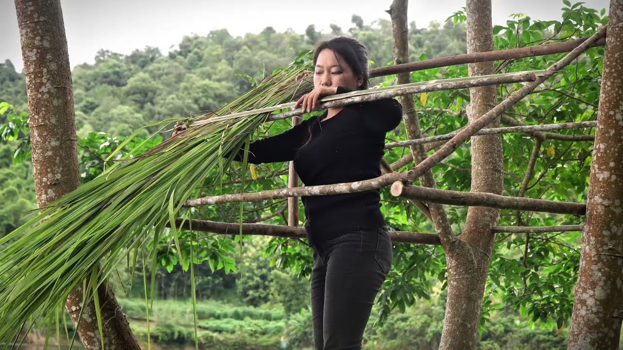 Alone in the Forest: Building a Treehouse Shelter Step by Step