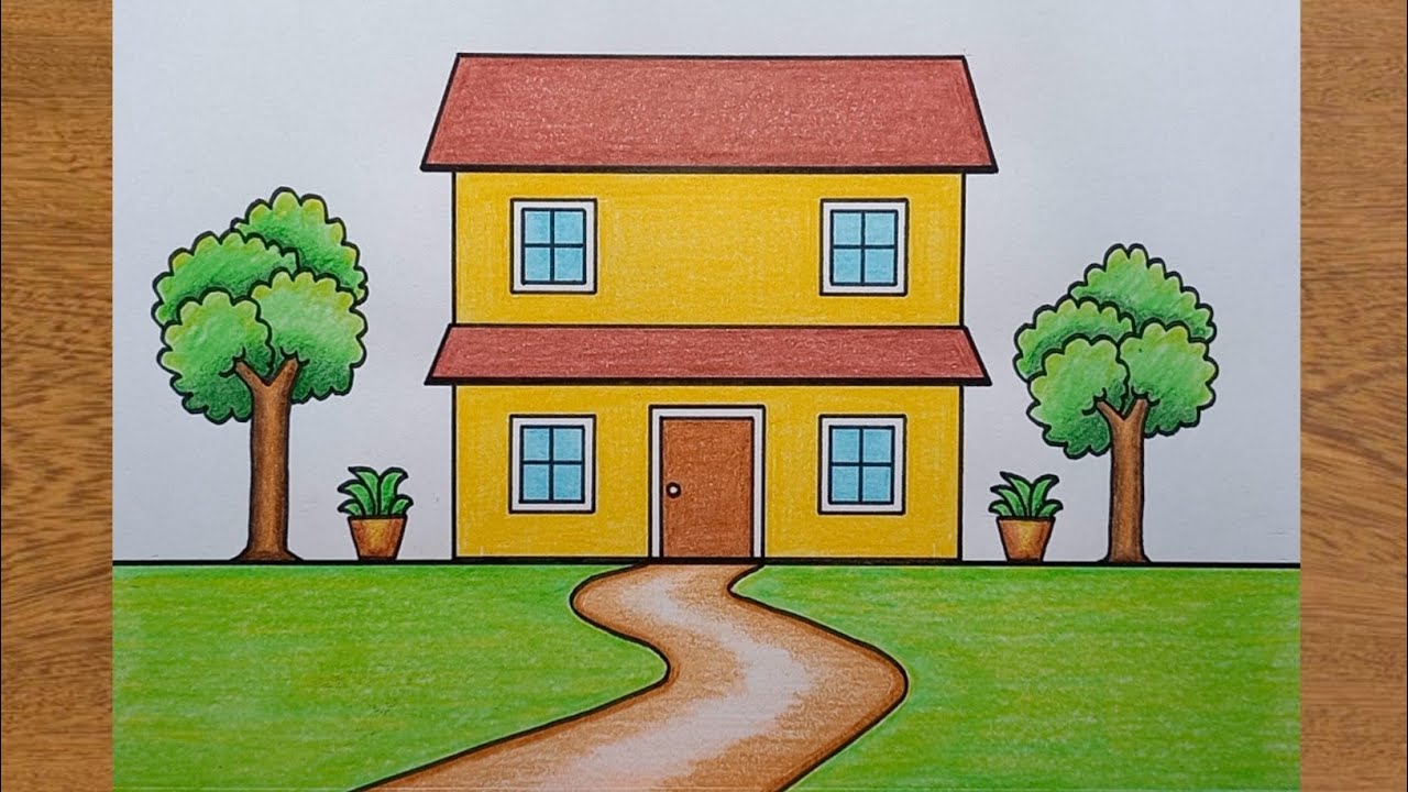 How to Draw a Level House | Easy For Beginners | Drawing a House
