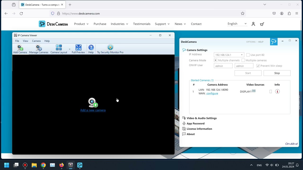 How to connect IP Camera Viewer to DeskCamera via ONVIF