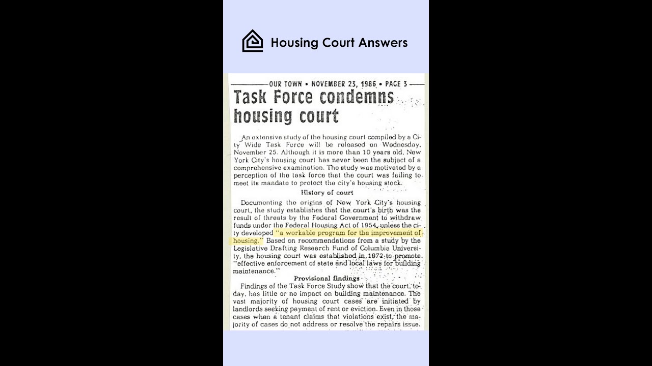The origins of NYC Housing Court
