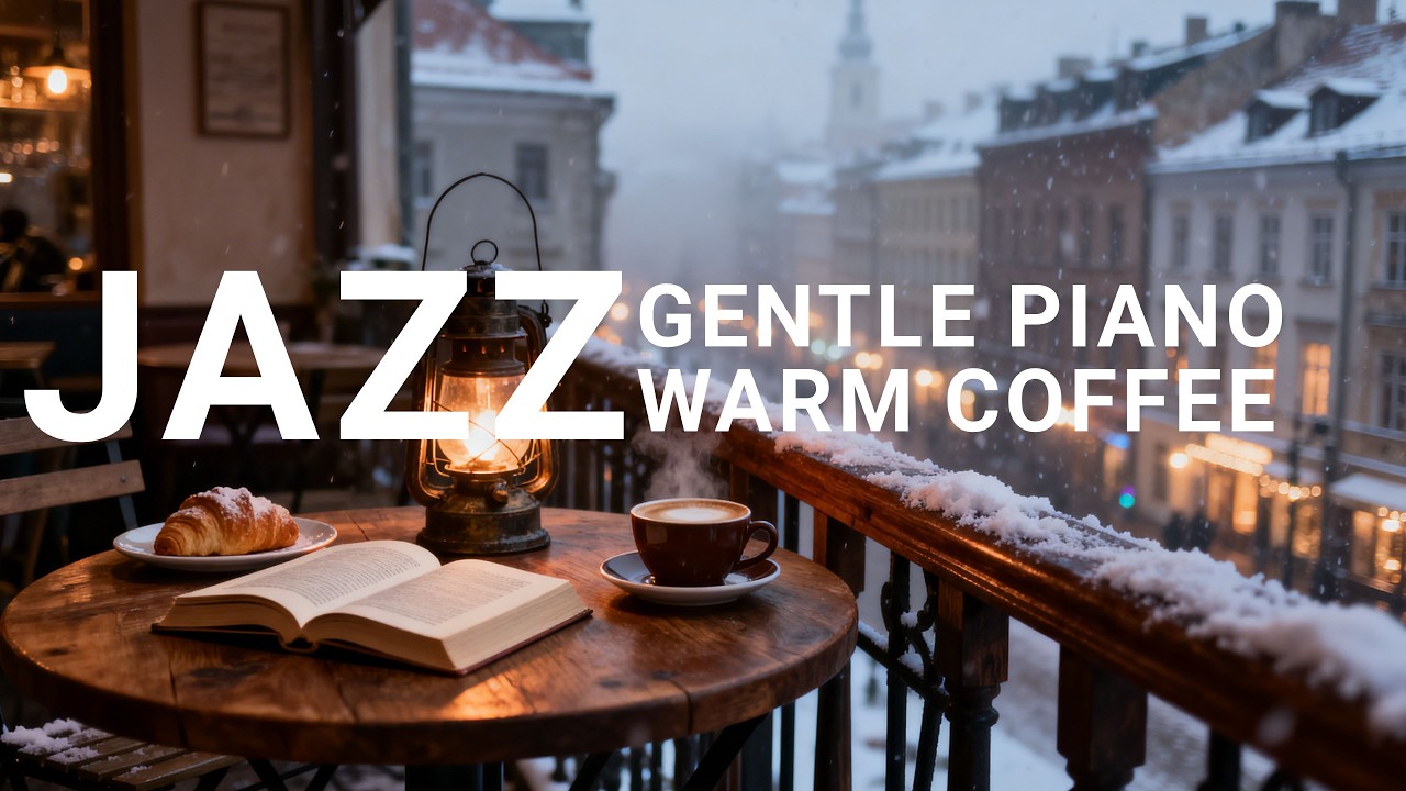 Cozy Winter Jazz ~ Relaxing Coffee Shop Ambiance for Snow Days