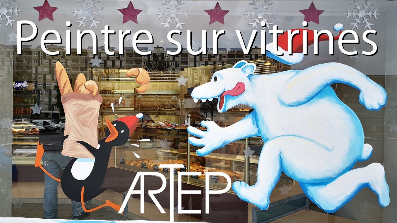 Peintres sur vitrines - Noël 2020