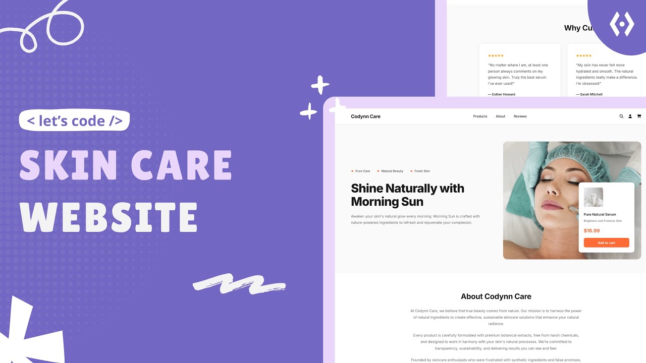 Build a Skin Care Website Project | HTML CSS JavaScript Projects for Beginners 2025