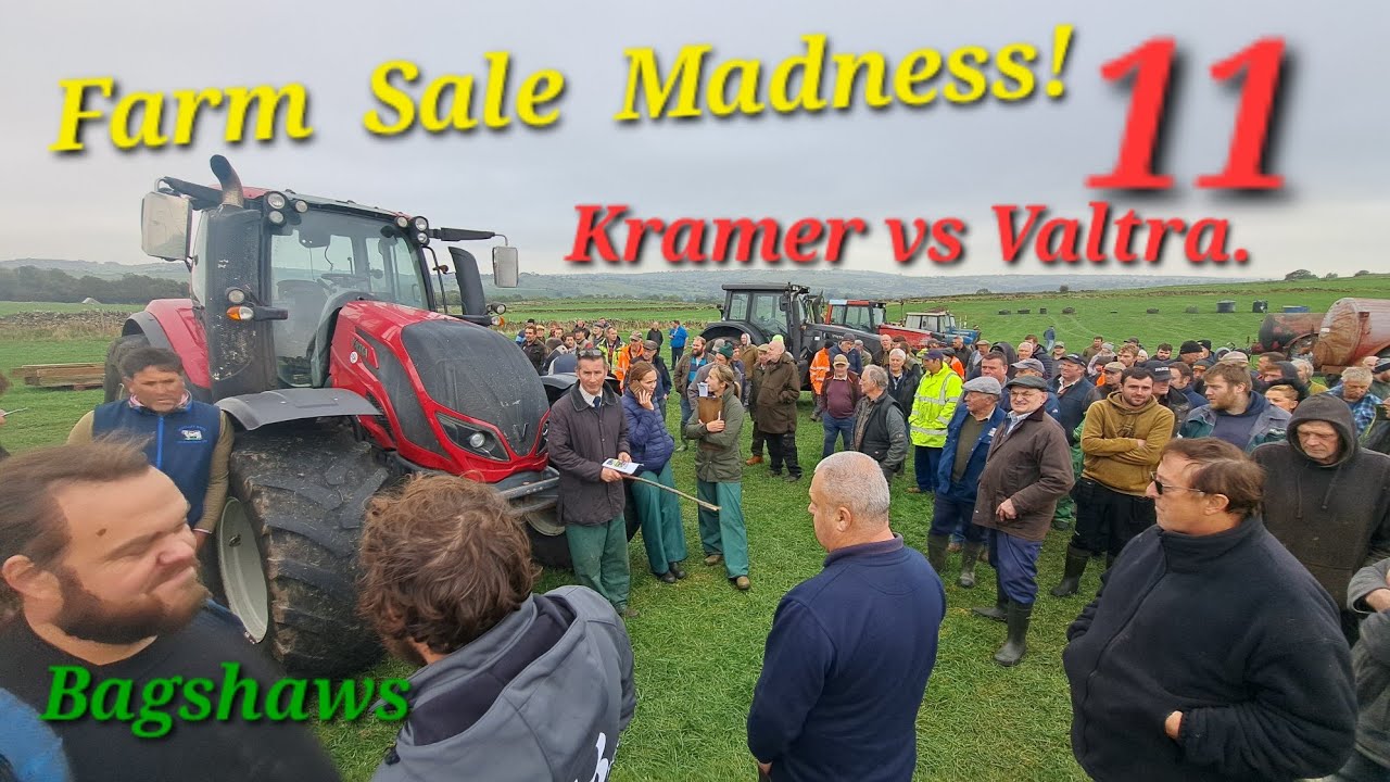 Farm Sale Madness 11 Kramer Loaders vs Valtra Tractors Manitou & Ford classic tractors.
