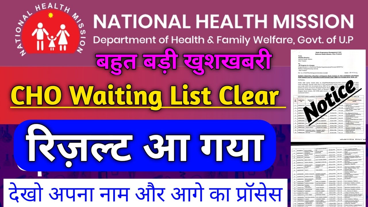 up nhm cho 2800 waiting list 2022 | up cho waiting list today news | Devesh Deo