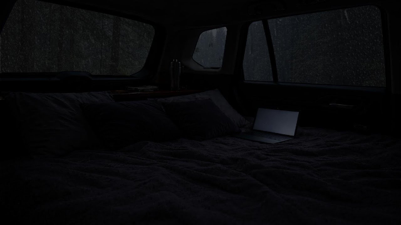 No Ads Deep Sleep Rain & Thunder ⛈️ in Car 🚗 Relaxing White Noise Sleeping 😴