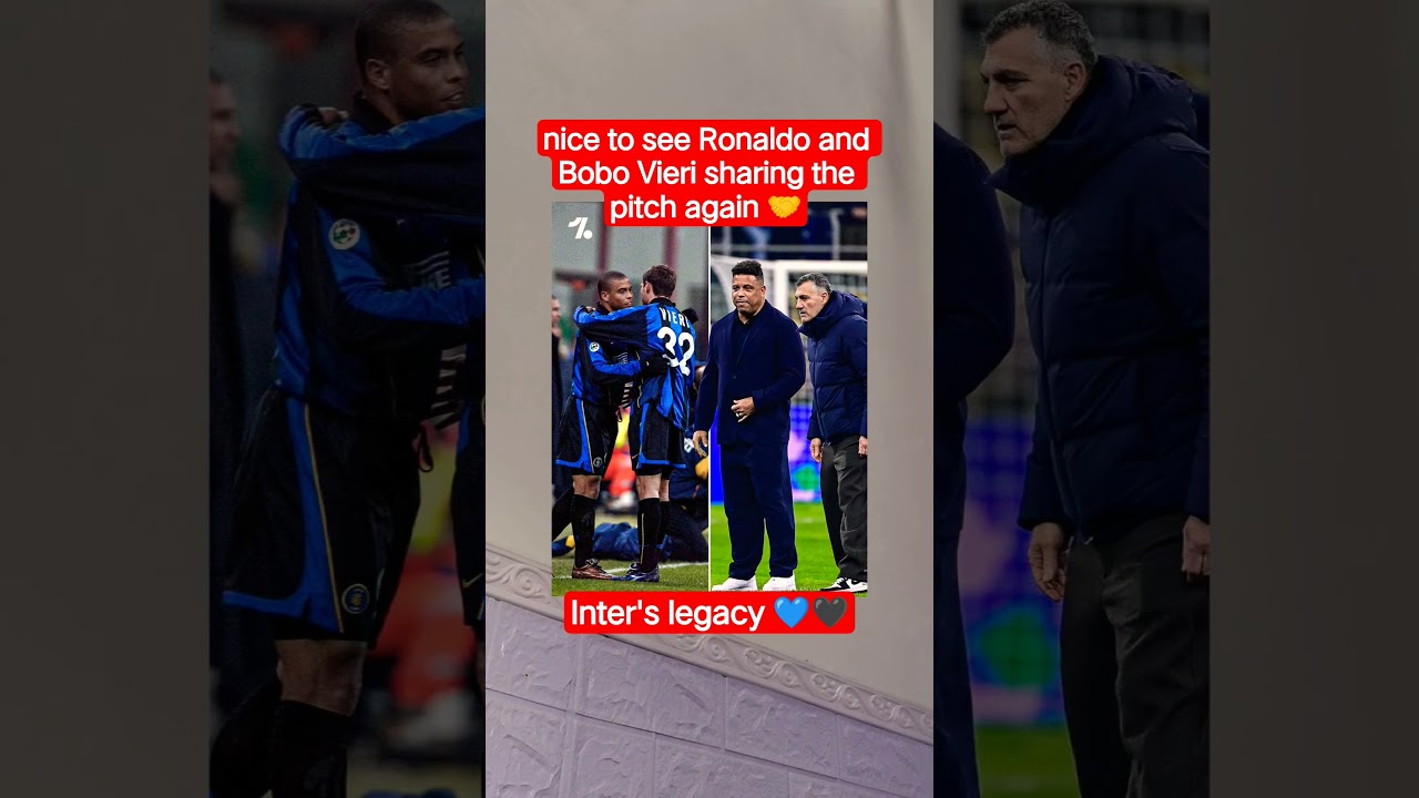 Inter's legacy, nice to see Ronaldo and Bobo Vieri sharing the pitch again #shorts #championsleague
