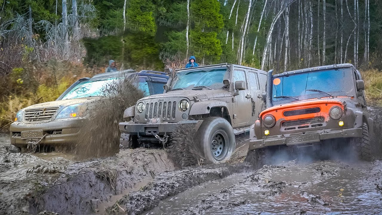 УАЗ на V8 УДИВЛЯЕТ JEEP WRANGLER, RANGE ROVER и LEXUS в OFFROAD
