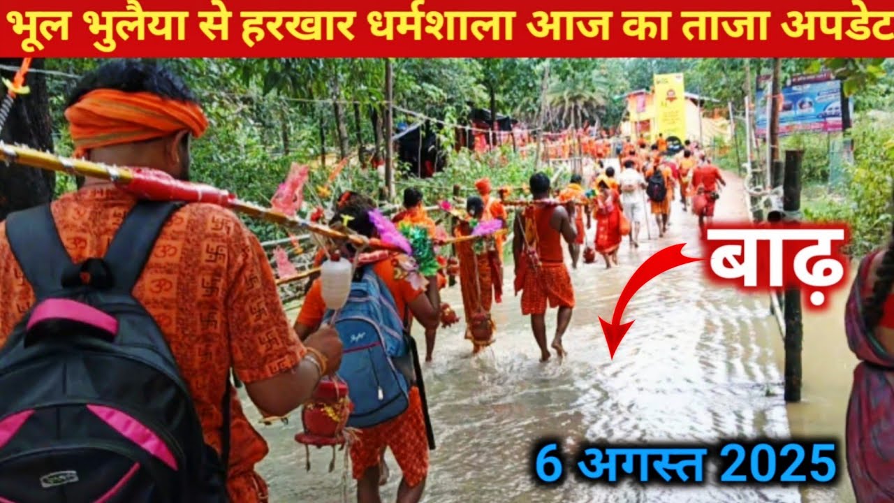 भूल भुलैया वन क्षेत्र से हरखार धर्मशाला | आज का ताजा अपडेट | devghar Kanwar Yatra 2025 