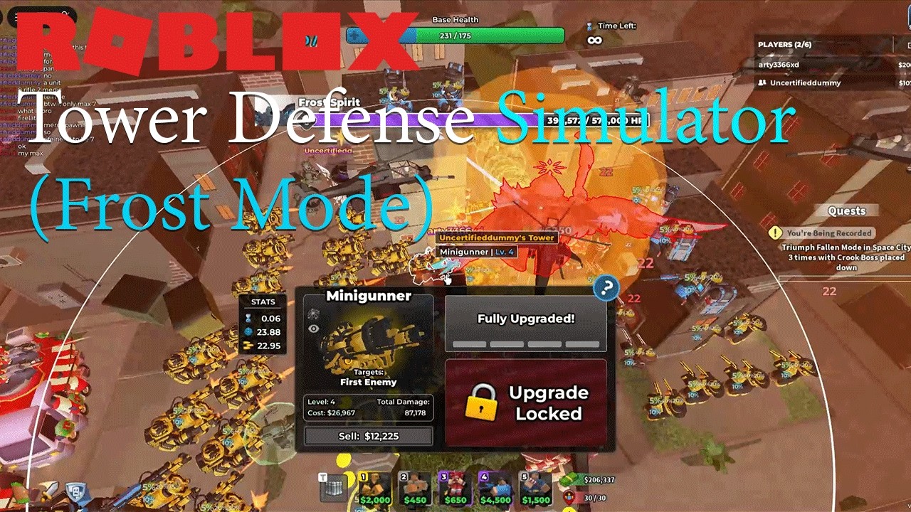 Roblox Tower Defense Simulator (Frost Mode) Duo