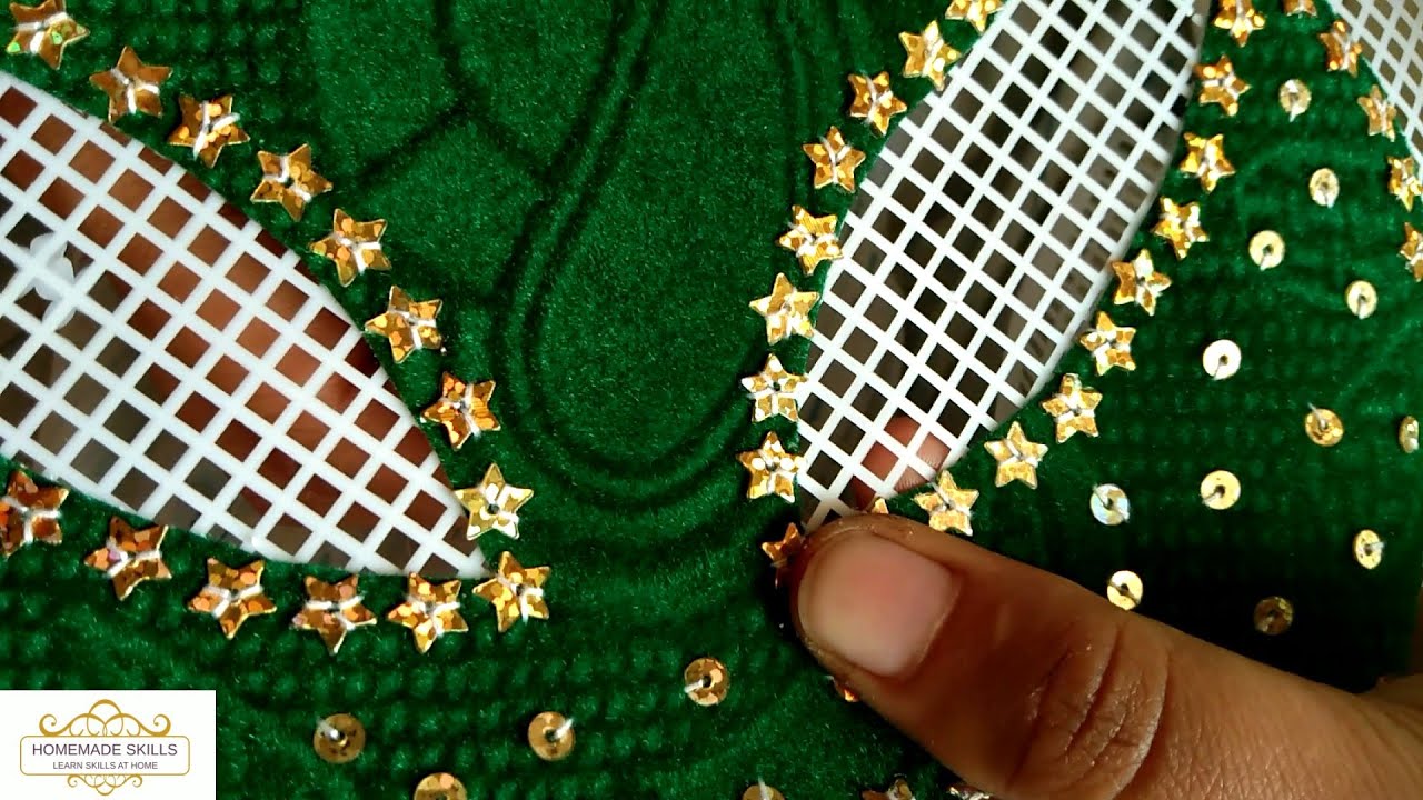 Beautiful plastic canvas and Velvet Handfan design 😊| Handfan design | plastic Handfan design 🤩