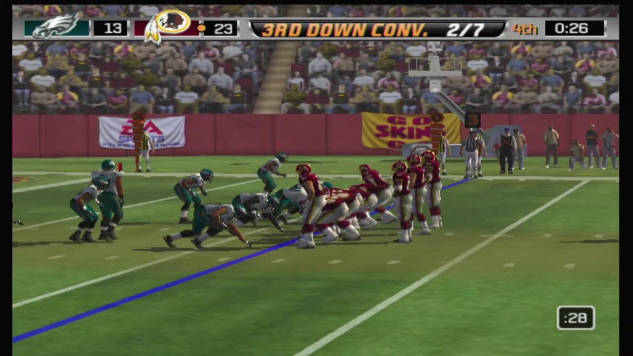 Madden NFL 06 (PS2) Eagles против Redskins (в Вашингтоне) (ЦП против ЦП)