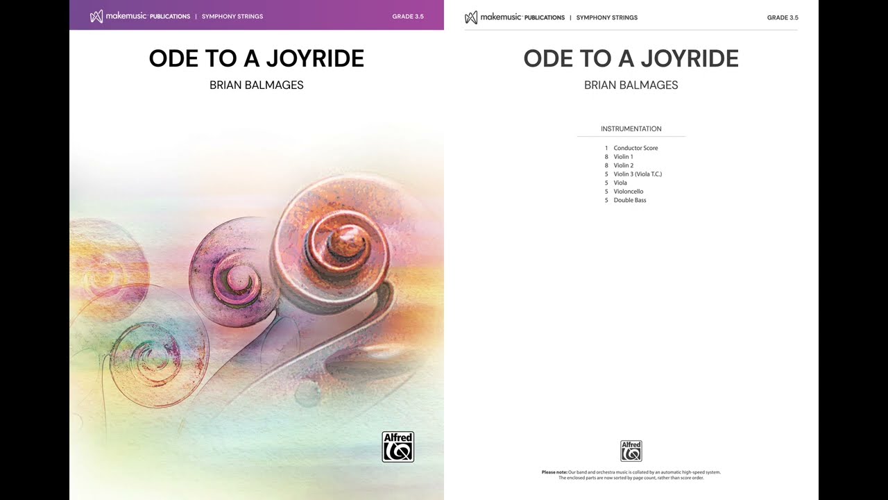 Ode to a Joyride, by Brian Balmages – Score & Sound