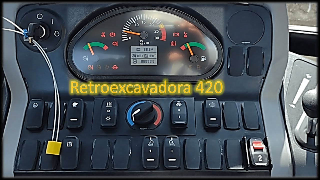 Retroexcavadora Caterpillar: Tablero o Monitor CAT 420, 416 y 430, Símbolos e Interruptores.