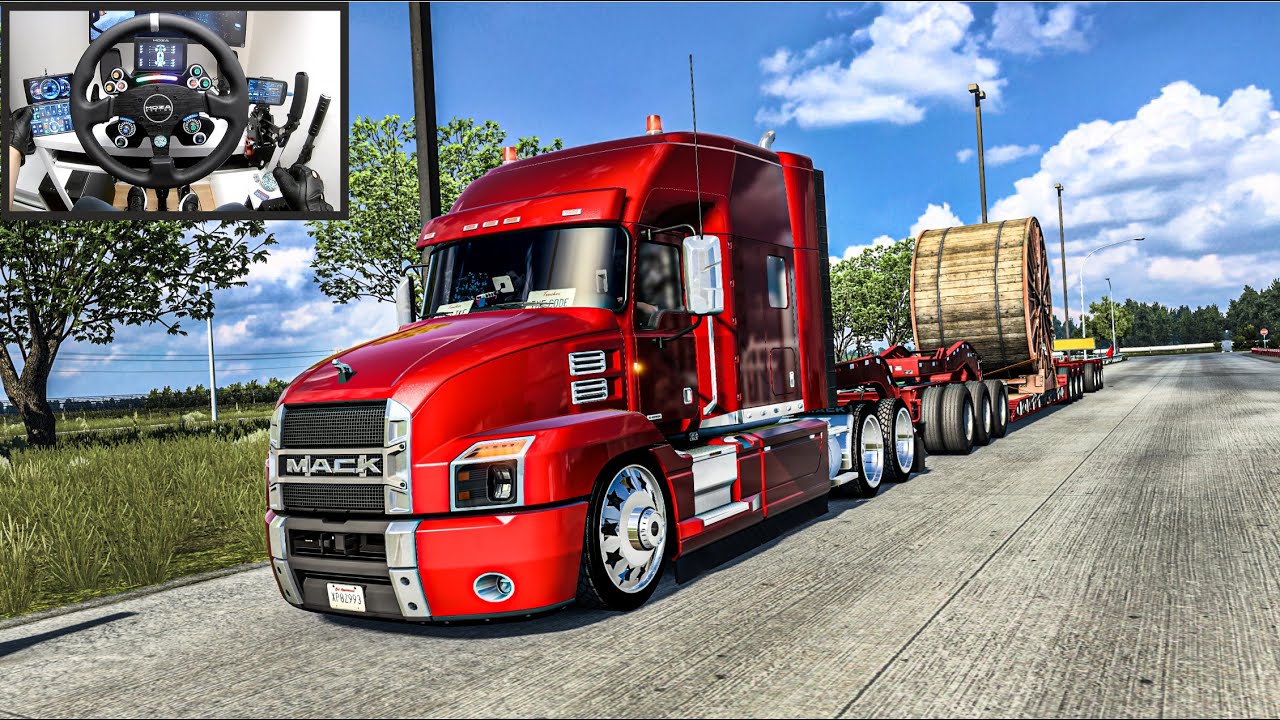 Massive Cable Reel in Oklahoma | Mack Anthem | American Truck Simulator - Moza R9 Setup