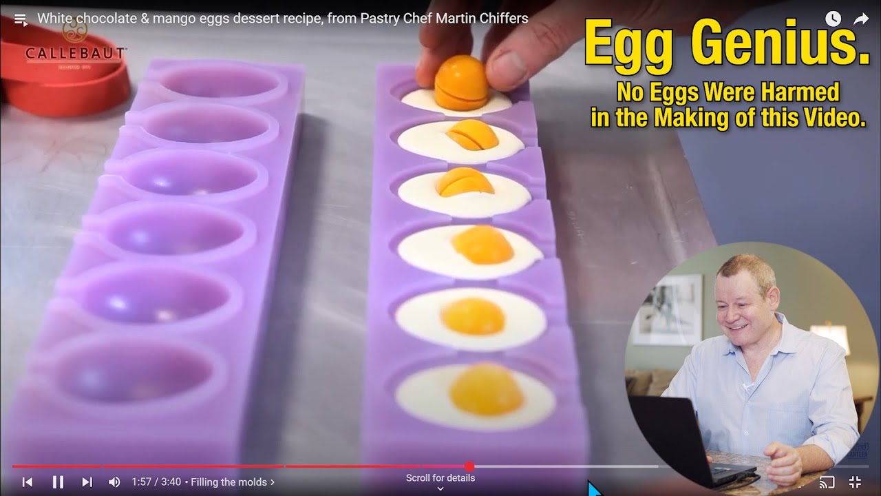 Egg Shaped Dessert with Mango Center | Pro Mold Maker Reacts to Chef Martin Chiffers