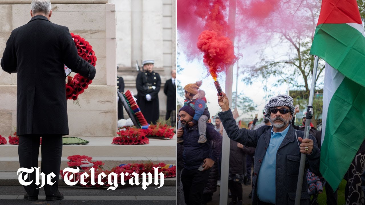 In full: Largest UK pro-Palestinian protest coincides with Armistice Day