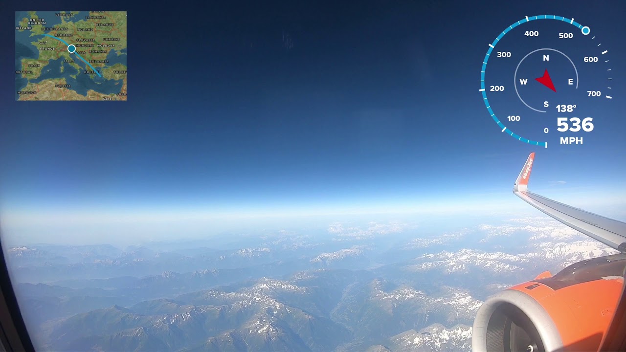 Full flight from Gatwick to Rhodes in timelapse 26/6/2019