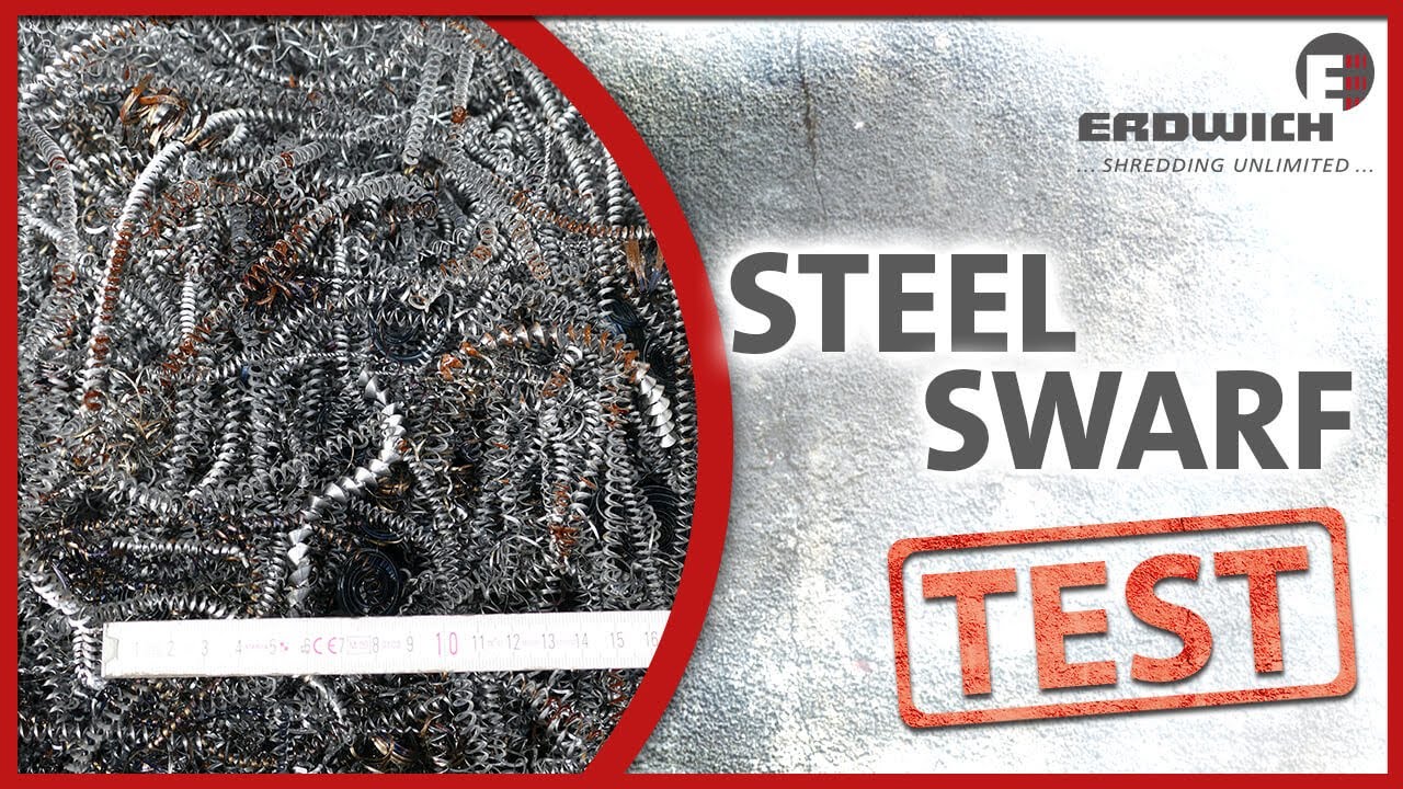 SHREDDING TEST | Steel swarf - Single Shaft Shredder M600/1 | Erdwich Zerkleinerungs-Systeme GmbH
