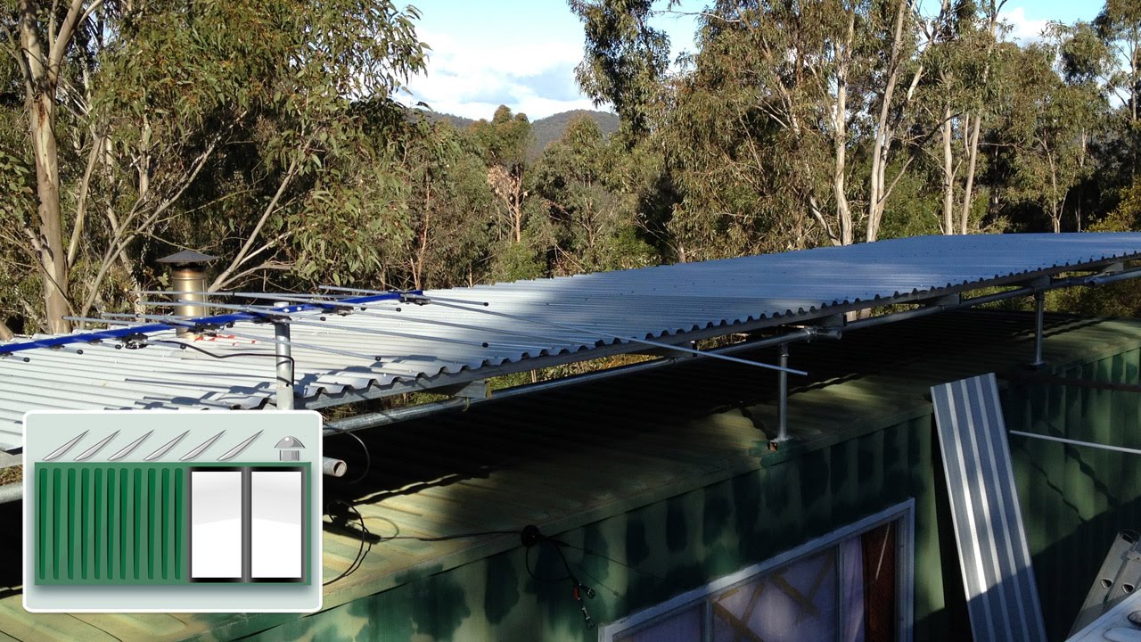 Shipping Container House - Sunroof for catching water