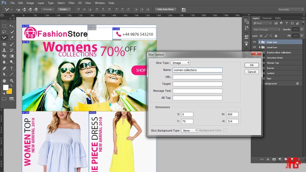 PSD to HTML | email  Slice PSD to Html in Photoshop | Easy