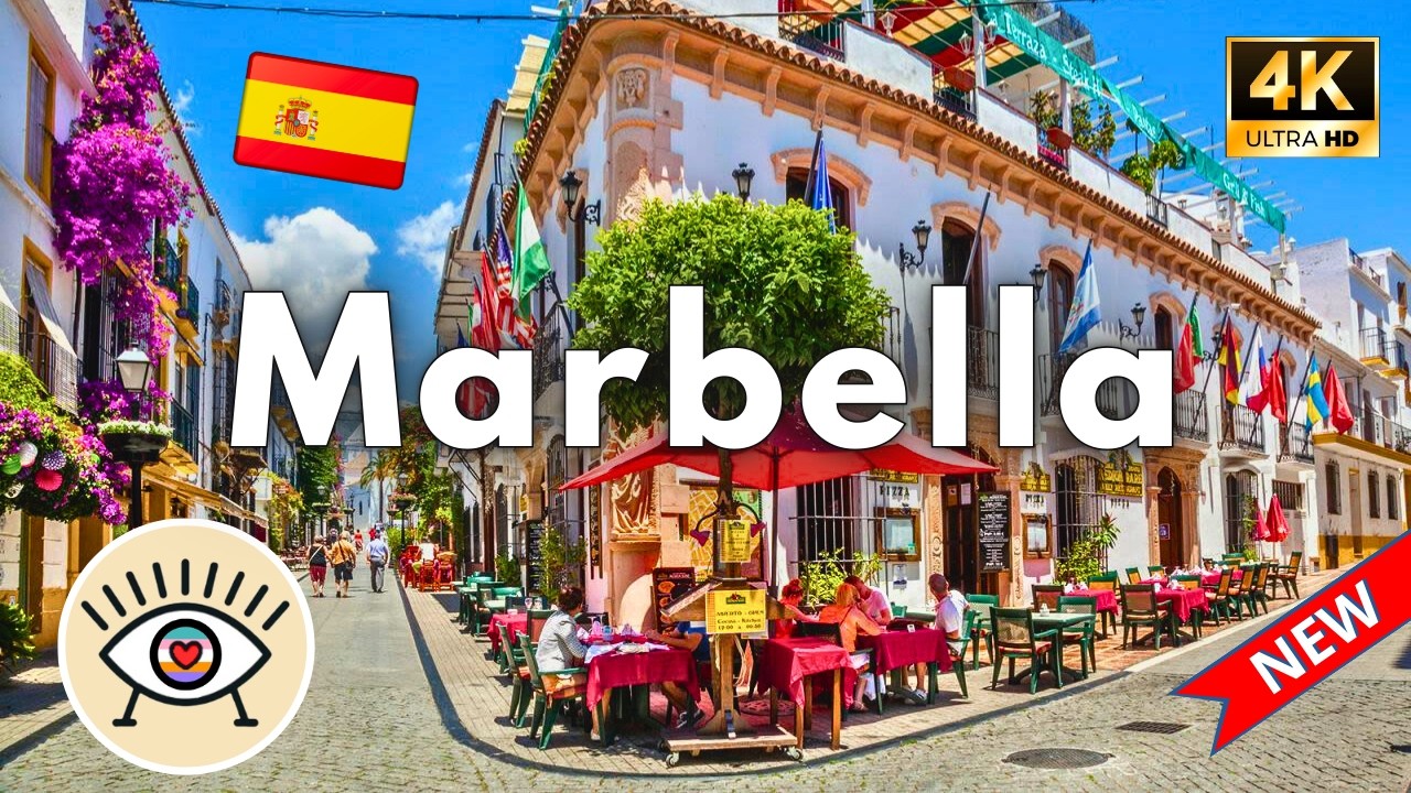 Марбелья, Испания | 🐟 Из рыбацкой деревни в город миллионеров 💎💲💲 Прогулка в 4К с СУБТИТРАМИ ✅