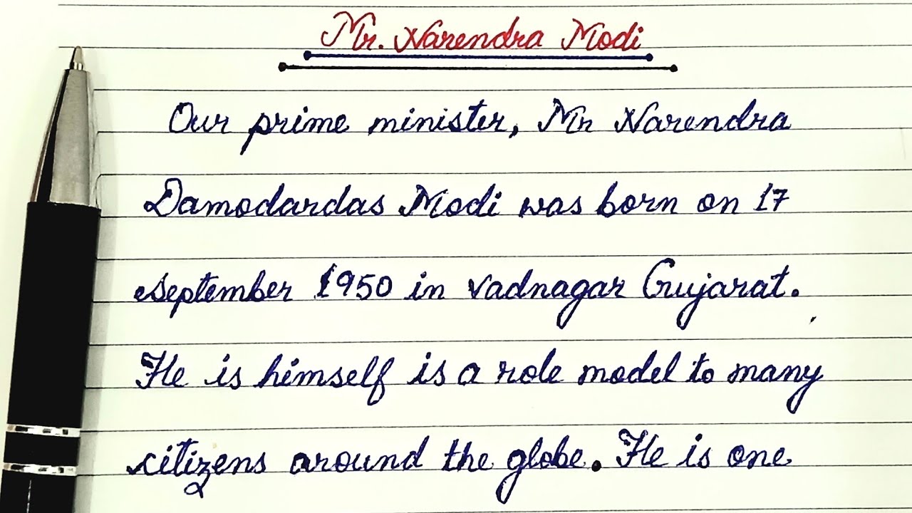 Narendra Modi Essay || Super handwriting practice || How to write very good handwriting || 