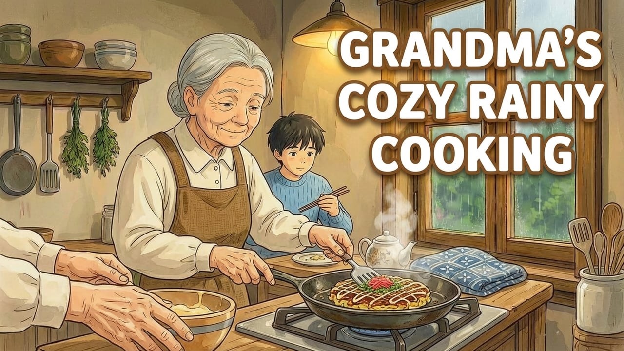 A Quiet Afternoon at Grandmother’s Home 🌧️ Cozy Rainy Cooking | Ghibli Style ASMR