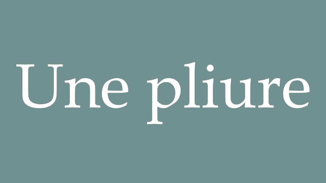 How to Pronounce ''Une pliure'' (A fold) Correctly in French
