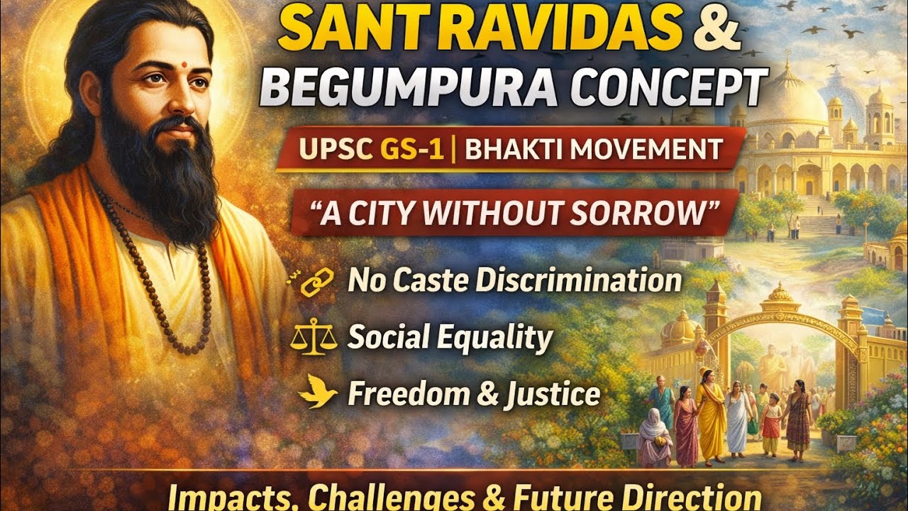 Sant Ravidas & Begumpura Concept | Bhakti Movement | GS-1 #currentaffairs #upsc #prelims2026 
