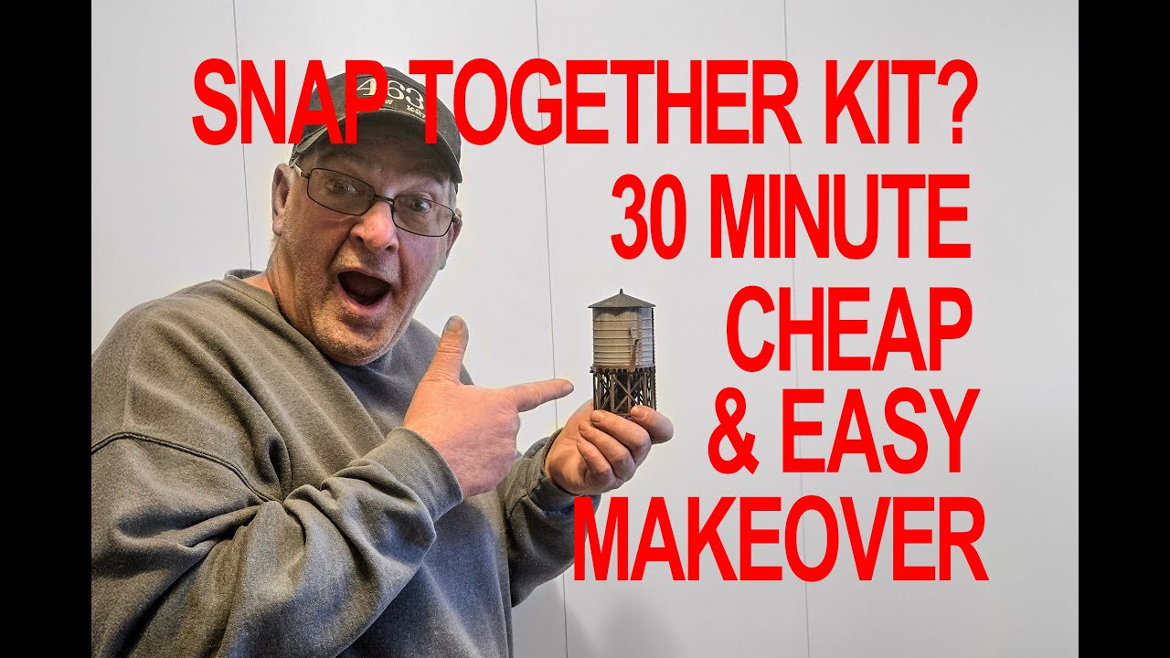 Anyone Can Do This!  Bargain Snap Together HO Scale Water Tower Makeover.  So Easy and Cheap To Do!