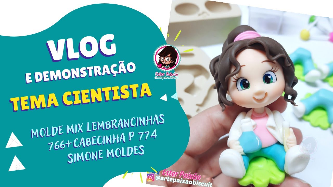 Tema Cientista - Vlog e Demonstração molde mix lembrancinhas 766 Simone moldes