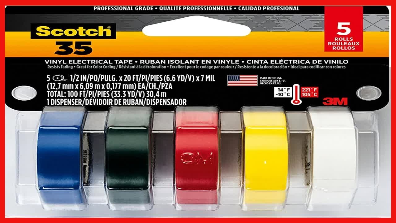 Great product -  3M Scotch #35 Electrical Tape, Multi-Color Value Pack (10457NA), 5 Rolls