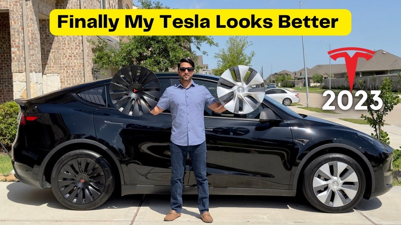 NEW Tesla Model Y 2023 Wheel Caps Replacement for Gemini Hub Caps Induction Look from EVBASE