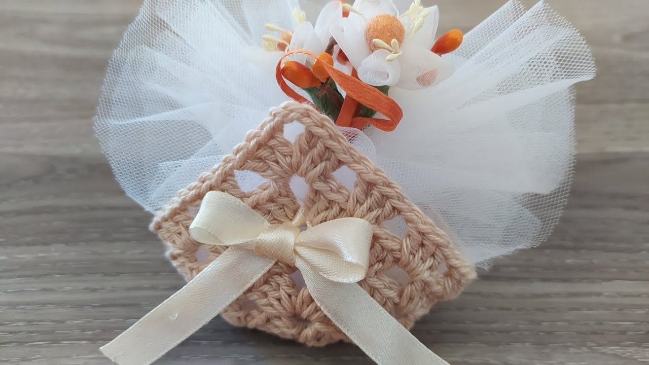 Sacchetto Bomboniera Uncinetto Tutorial 💐🧡 Souvenir Crochet Tutorial