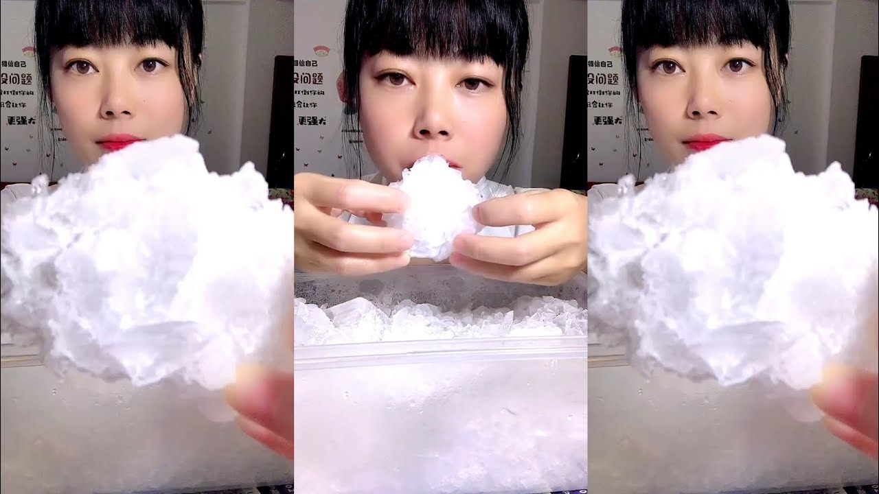 ASMR HARD ICE EATING / CRUSHED ICE / ice eating. ZHAOFENG