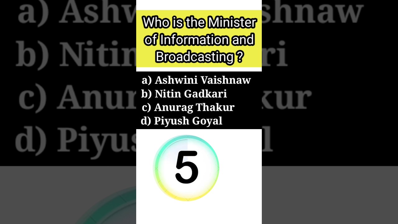 Who is the minister of information and broadcasting ? #cabinetminister #modigovernment #education