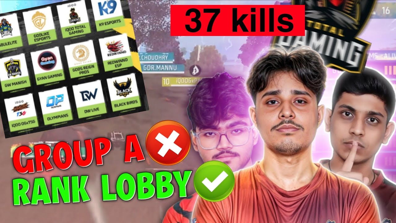 GROUP A❎RANK LOBBY ✅157 POINT'S KILLS🤣🤣