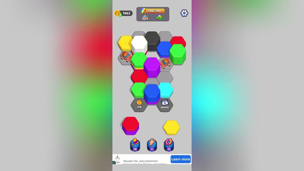 Hexa sort Level 292 Solution walkthrough 
