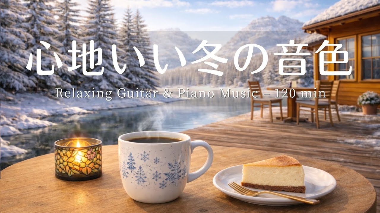 【癒し・作業用BGM】湖畔カフェで心地よい時間 Vol.3☕️❄️| Relaxing Piano & Guitar – やさしいギター＆ピアノのリラックス音楽｜集中・読書・勉強用