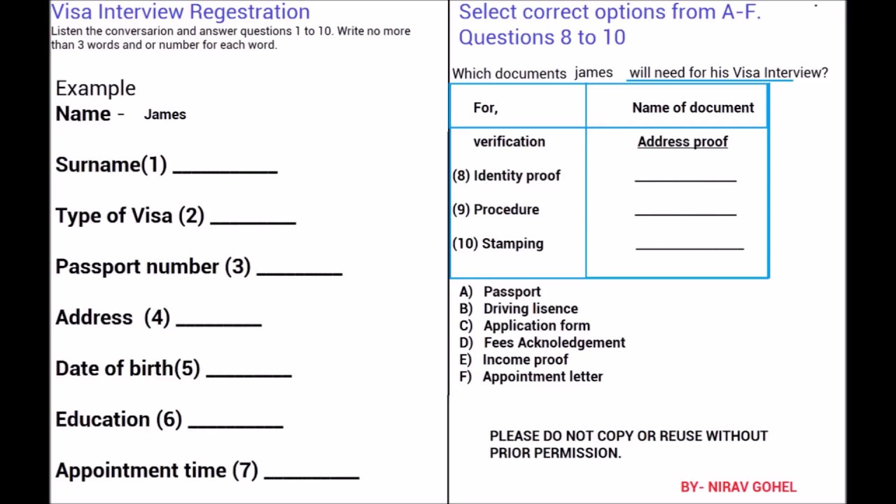IELTS Listening practice  from filling , form completion || 4