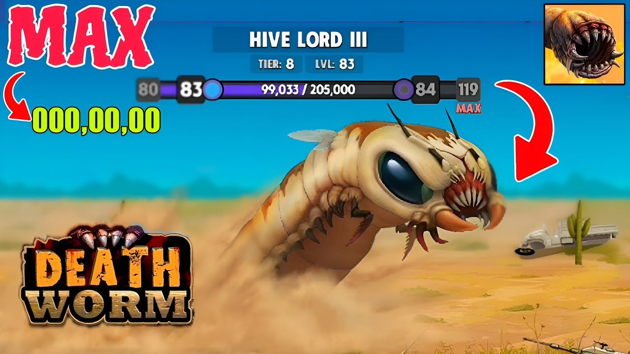 DeathWorm :HIVE LORD lll MAX000,00,00 Attack। #deathworm #gameplay #thewormlegend