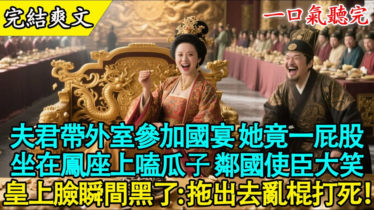 【完結古言】夫君帶外室參加國宴，她竟一屁股坐在「鳳座」上嗑瓜子？鄰國使臣大笑：貴國規矩真大！皇上臉黑：拖出去亂棍打死！#古言 #打臉 #爽文 #有聲書 #大女主 #原創