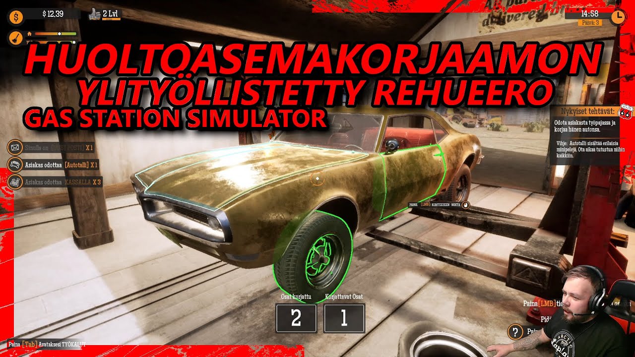 HUOLTOASEMAN AUTOMEKAANIKKO | GAS STATION SIMULATOR | PÄIVÄ 3