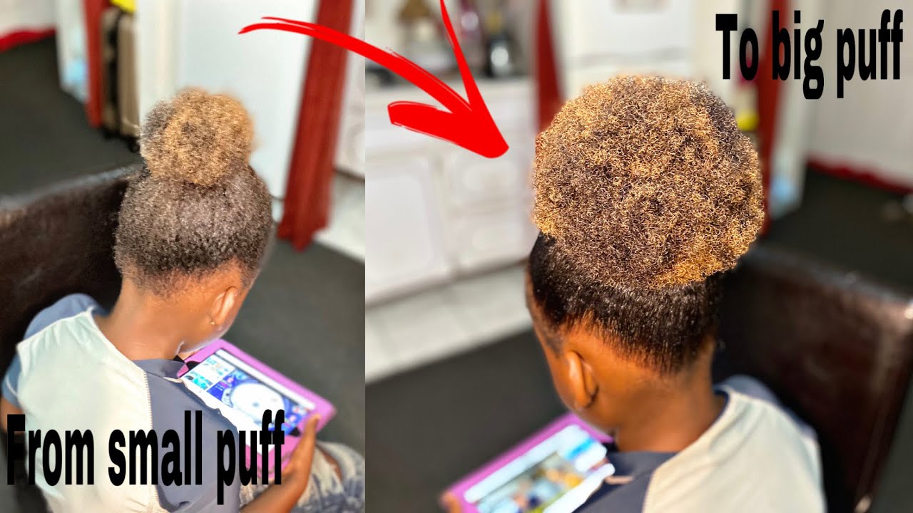 How to: make your small puff look bigger/ easy natural hair styles ☺️