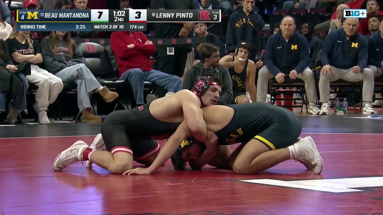 174 lbs: Michigan's Beau Mantanona vs. Rutgers' Lenny Pinto | Michigan Wrestling