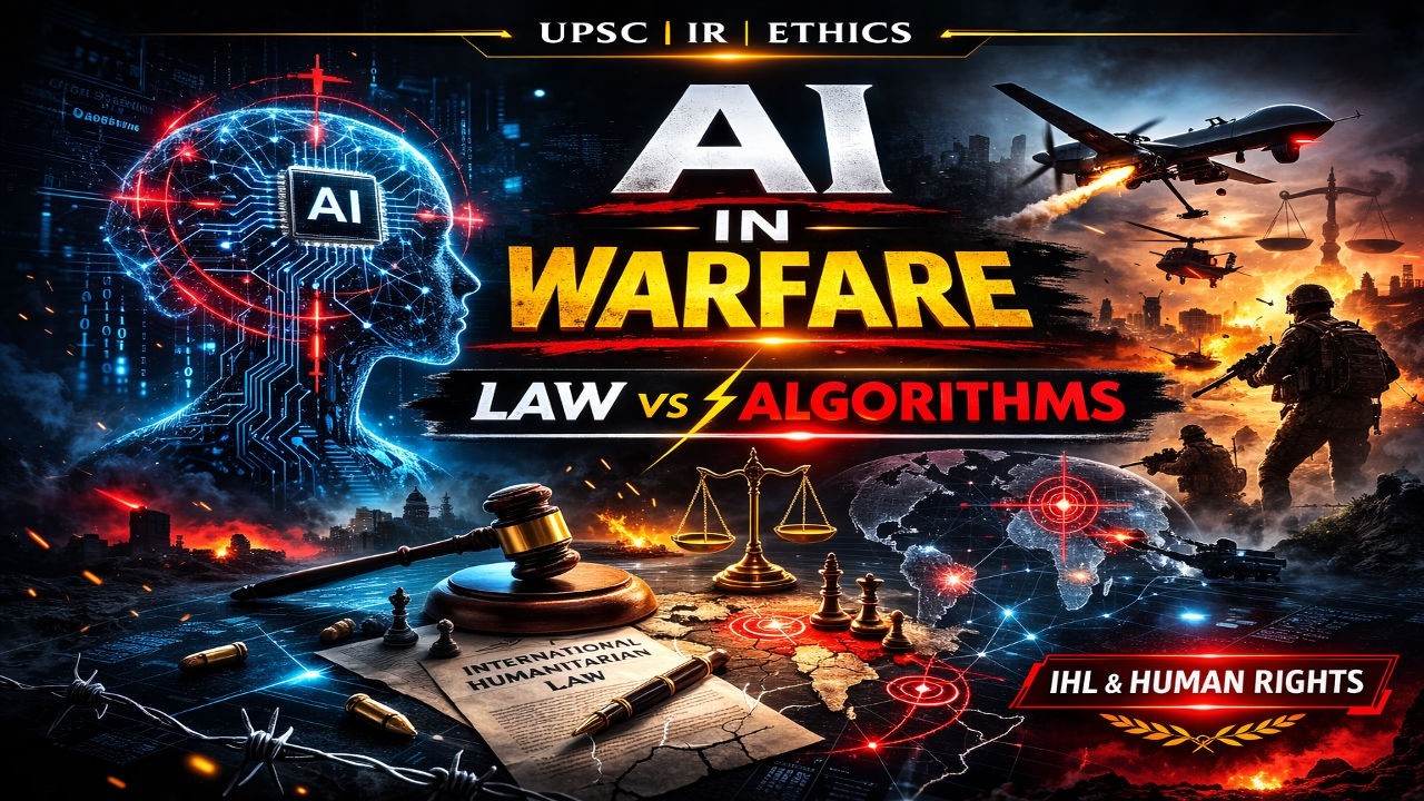 AI in Warfare Explained | International Law, Ethics & Asymmetric Conflict | UPSC GS-II/III