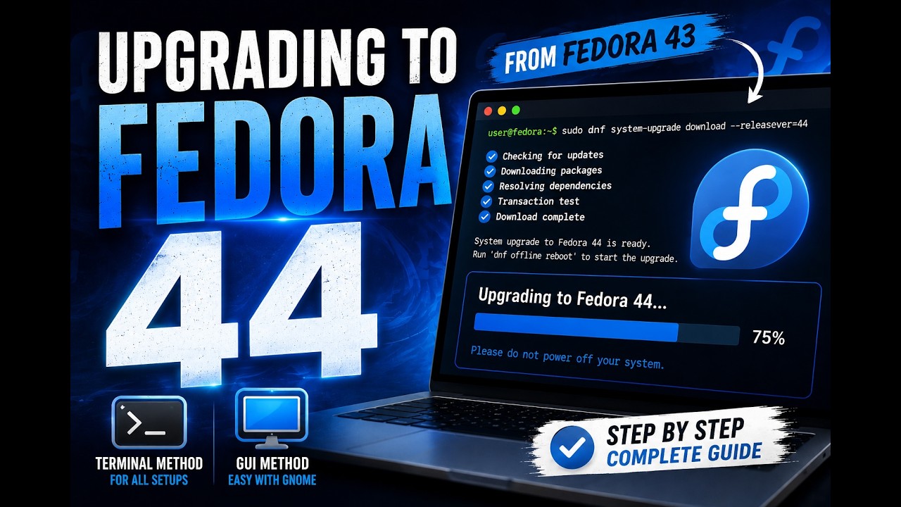 How to Upgrade Fedora 43 to Fedora 44 (GUI + Terminal)