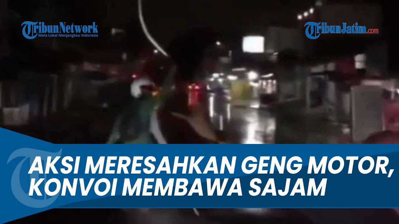 AKSI MERESAHKAN GENG MOTOR, KONVOI DENGAN MEMBAWA SENJATA TAJAM DI KOTA BINJAI